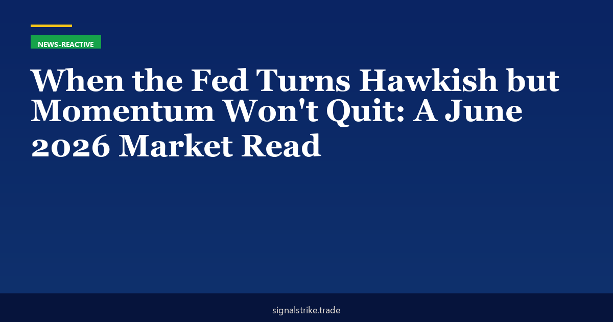 When the Fed Turns Hawkish but Momentum Won't Quit: A June 2026 Market Read